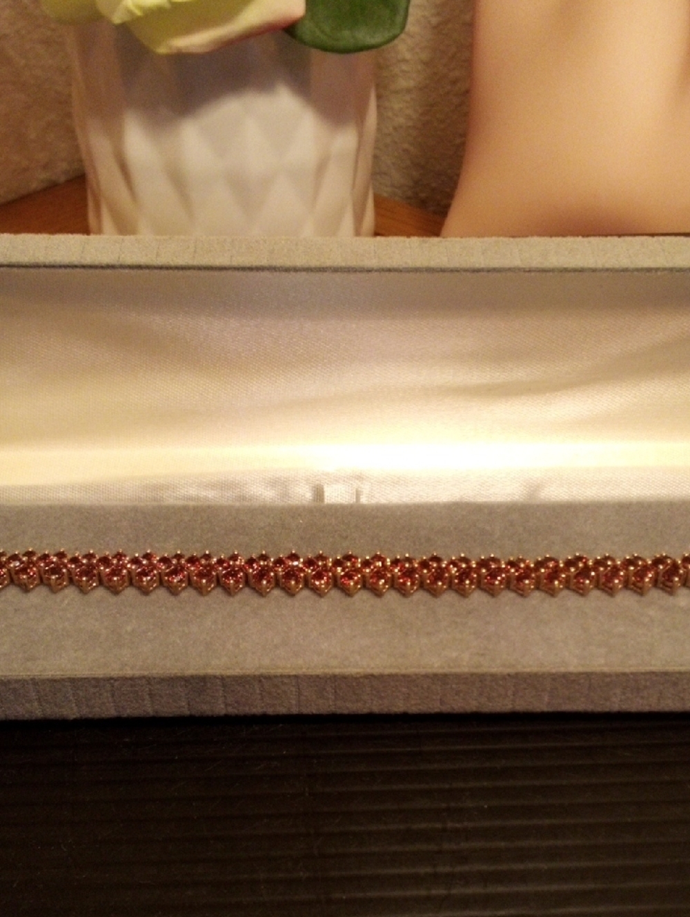 Rose-Tone Heart Link Bracelet for Women